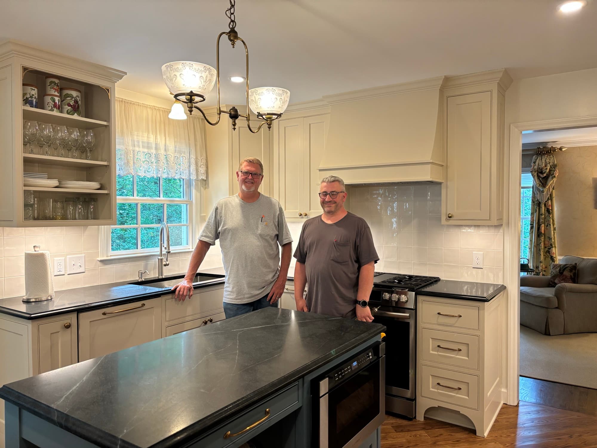 Jim Cooper and his crew in a finished kitchen